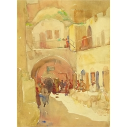  Attrib. Henry Silkstone Hopwood (Staithes Group 1860-1914): North African Market Place, watercolour unsigned 23cm x 17cm  