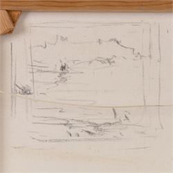 Douglas Hill (British 1953-): 'November Evening - St Ives', oil on canvas, signed titled and dated '94 verso with a small preparatory ink sketch 40cm x 45cm