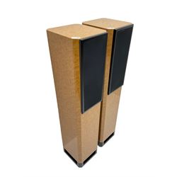 Pair Lake Audio 120W floorstanding speakers in maple finish 