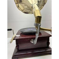 His Master's Voice gramophone, with brass horn