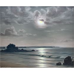 Roger de la Corbière (French 1893-1974): 'St Jacut - Côte du Nord', oil on canvas signed, titled on gallery labels verso 44cm x 53cm 
Provenance: with E Stacy-Marks Ltd. (thrice), Eastbourne and Folkington, labels verso