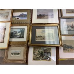 Collection of 19th and early 20th century watercolours, artists including Fred R Gibson, Joseph Pighills, Norman Wilkinson, George Anderson Short, George Stratton Ferrier,  John Dobby Walker, WH Gray, William Woodhouse, R Thomas, Claude Hayes, W Harrison, Mary Weatherill, Robert Houston, Tom Jones, etc (17)
