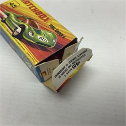 Matchbox 1-75 Series 'Superfast' ex-shop stock - eight models ccomprising 30d Beach Buggy, 41d Siva Spyder, 43d Dragon Wheels, 44d Boss Mustang, 45c Ford Group 6, 51d Citroen S.M., 52c Dodge Charger Mk.III and 75c Alfa Carabo in 39d Clipper box; all boxed (8)