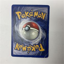 Collection of Pokemon trading cards, mostly 1999 Wizards Pokemon cards to include holo Charizard 4/102, first edition holo Machamp 8/102, further holographic cards; Dark Flareon 35/82 and Dark Vaporeon 45/82, cards from themed sets and 4th edition prints; 1998 Electronic Pokédex with cardboard boxes for themed decks Blackout, Overgrowth and Power Reserve Jungle, along with a large quantity of energy and trainer cards 