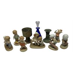Seven Memories of Yesteryear Lucie Attwell figures, together with other ceramics 