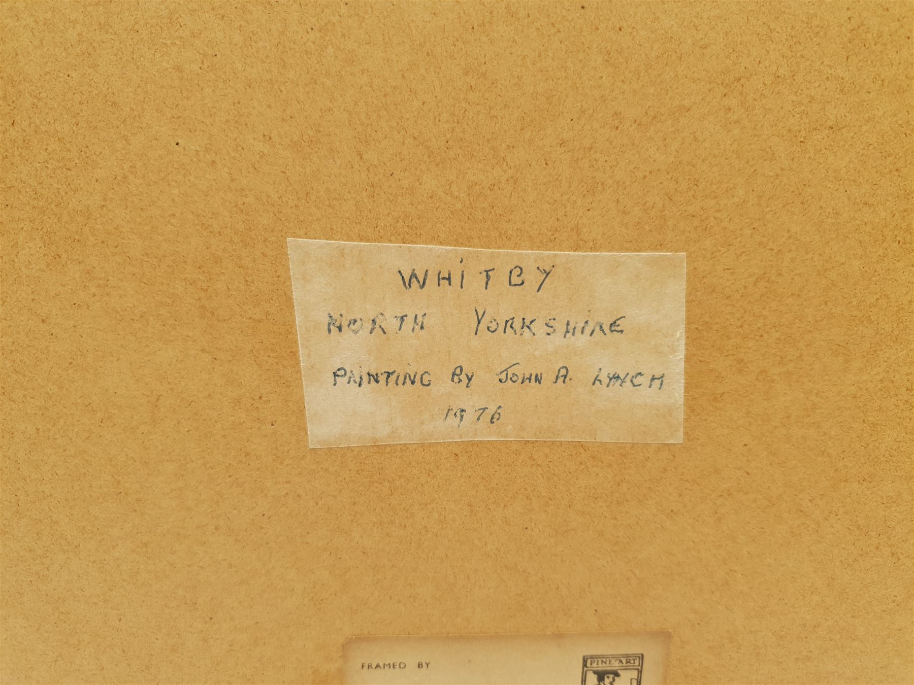 John A Lynch (British 20th century): 'Whitby' East Cliff, oil on board signed, titled and dated 1976 verso 50cm x 75cm