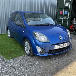  Renault Twingo 2008 MOT - 14.10.23 runner, petrol manual, Mileage - 79,853, V5 present, single key. - THIS LOT IS TO BE COLLECTED BY APPOINTMENT FROM DUGGLEBY STORAGE, GREAT HILL, EASTFIELD, SCARBOROUGH, YO11 3TX