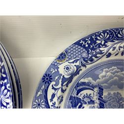 Copeland Spode Italian pattern dinner wares, including two tureens and covers, four serving dishes, six dinner plates, four side plates etc, all with blue printed marks beneath
