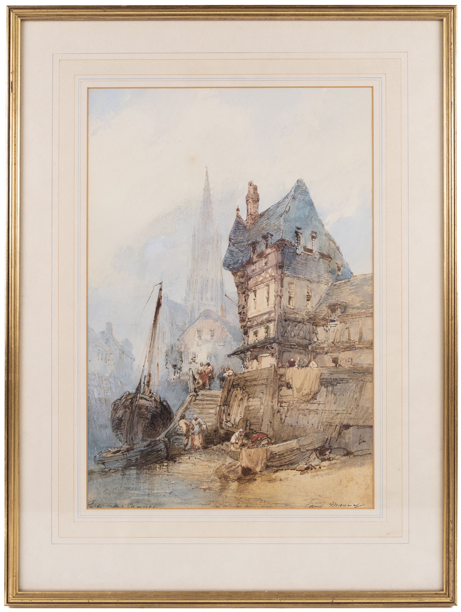 Paul Marny (French/British 1829-1914): Scene in France, watercolour signed and indistinctly titled 44cm x 30cm 