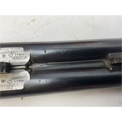 W.W. Greener 12-bore side-by-side double barrel non-ejector shotgun, with 76cm barrels, side safety, engraved lock, figured walnut stock with chequered grip and fore-end, no.33408, 120.5cm overall; in fitted canvas covered case with tools and accessories including .22 12-bore dog training device. SHOTGUN CERTIFICATE REQUIRED.