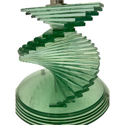 Contemporary glass occasional table on spiral pedestal