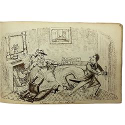 George Cruikshank (British 1792-1878): 'Illustrations of Time', original sketchbook containing eighteen preliminary pen and ink  sketches for the folio pub. 1827, signed in the title page with inscriptions for each sketch 12cm x 19cm
