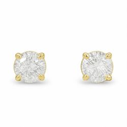 Pair of 9ct gold lab grown stud earrings, stamped, total diamond weight approx 0.20 carat