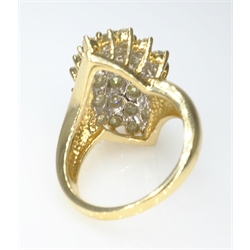  14ct gold round brilliant cut yellow diamond cluster ring stamped 585 diamonds 1.88 carat  