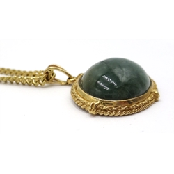  9ct gold jade pendant necklace stamped 375  