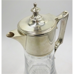  Silver mounted crystal claret jug by Whitehill Silver & Plate Company London 2005 h18cm  