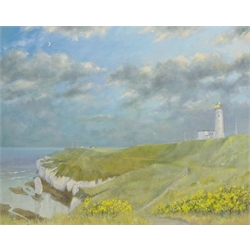  Flamborough Lighthouse, oil on canvas signed and dated '96 by Les Pearson (British 1923-2010) 40cm x 50cm  