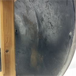French 2nd Empire Cuirassiers breastplate and backplate, both marked internally along the bottom flange August 1862 for the Premier Guard Lancers No.450; on modern wooden display stand