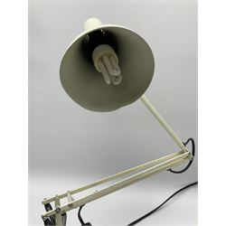 White metal angle poise type desk lamp. 