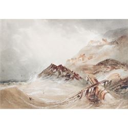 Henry Barlow Carter (British 1804-1868): Wreck off the Coast, watercolour unsigned 23cm x 32cm