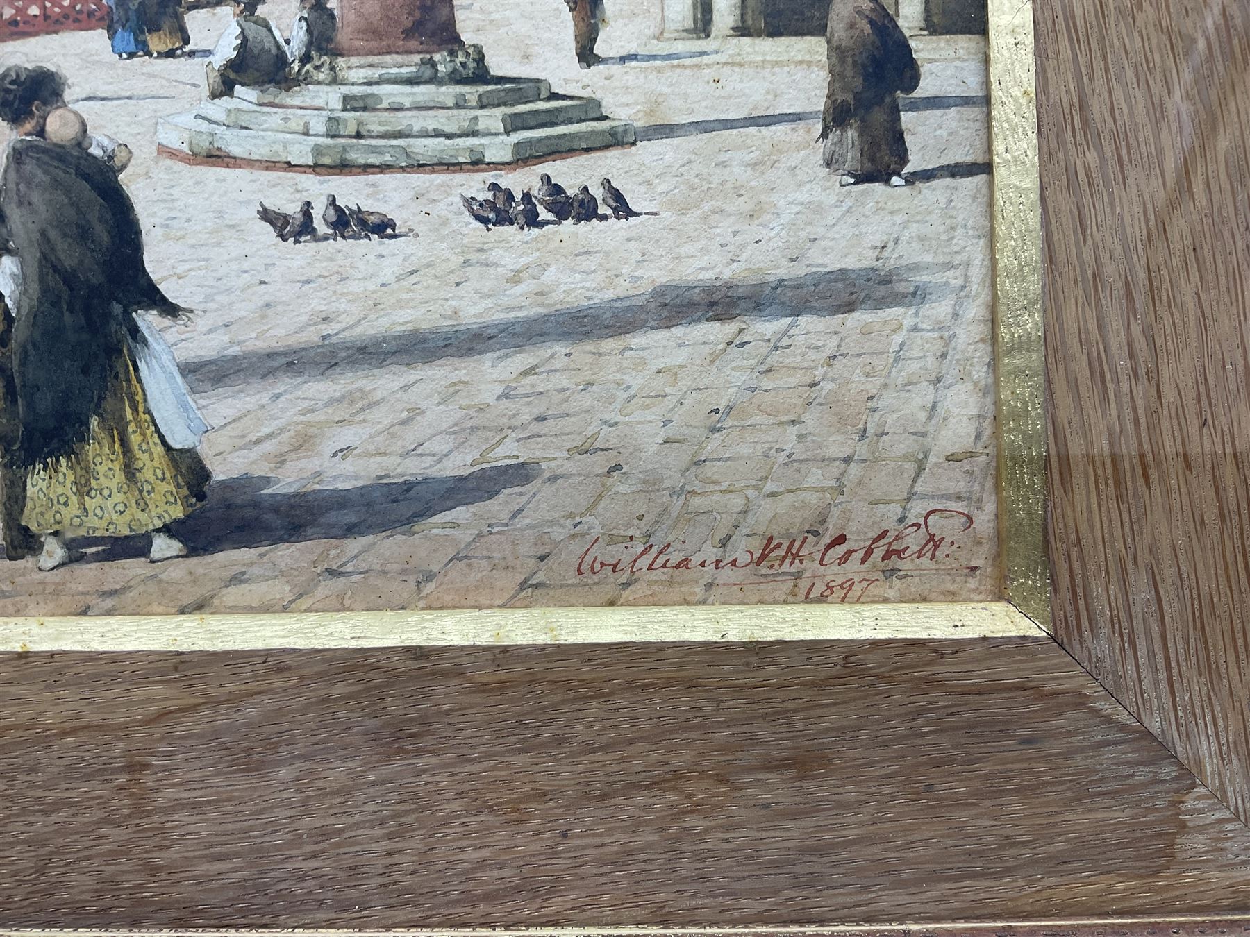 William Vines Holt Cobbett (British 19th/20th century): Outside St Mark's Square - Venice, watercolour signed and dated 1897, 28cm x 19cm