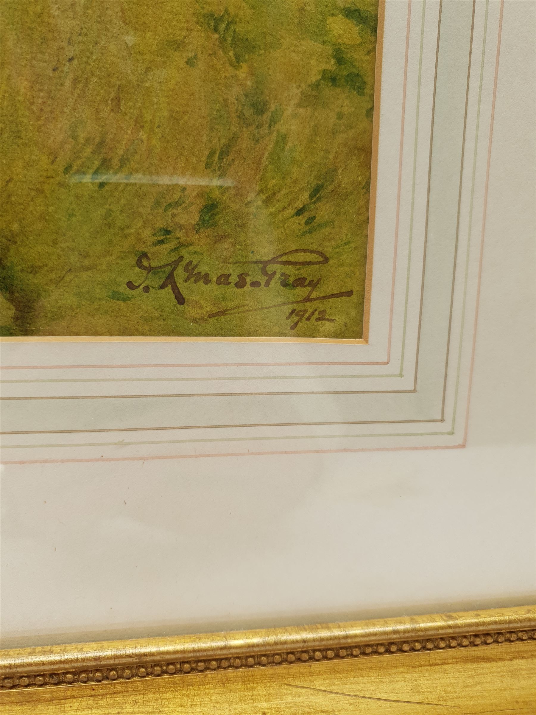 John Abernethy Lynas-Gray (British 1869-1940): Wayside Cottage, watercolour signed and dated 1912, 44cm x 24cm