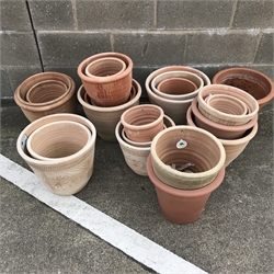 A quantity of various terracotta pot, various shapes and sizes (approx 24)