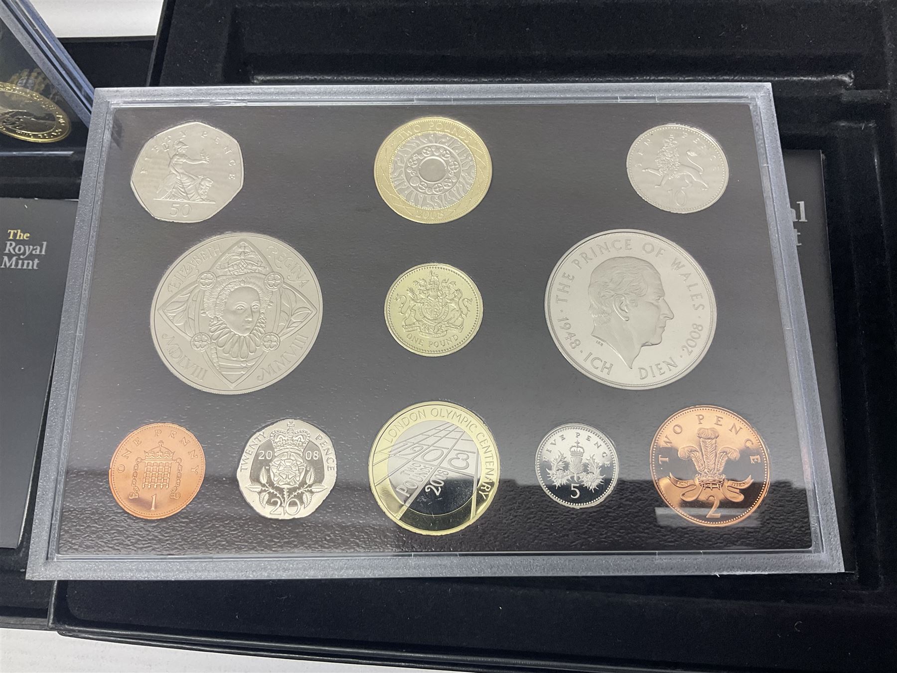 Five The Royal Mint United Kingdom proof coin sets, dated 2006, 2007, 2008, 2010 and 2011, all cased with certificates