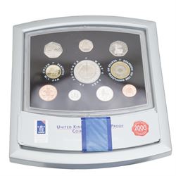 Four The Royal Mint United Kingdom proof coin collections, dated 1994, 1995, 1996, 1997, all cased, and three The Royal Mint United Kingdom proof sets, dated 2000 (2) and 2001, all cased