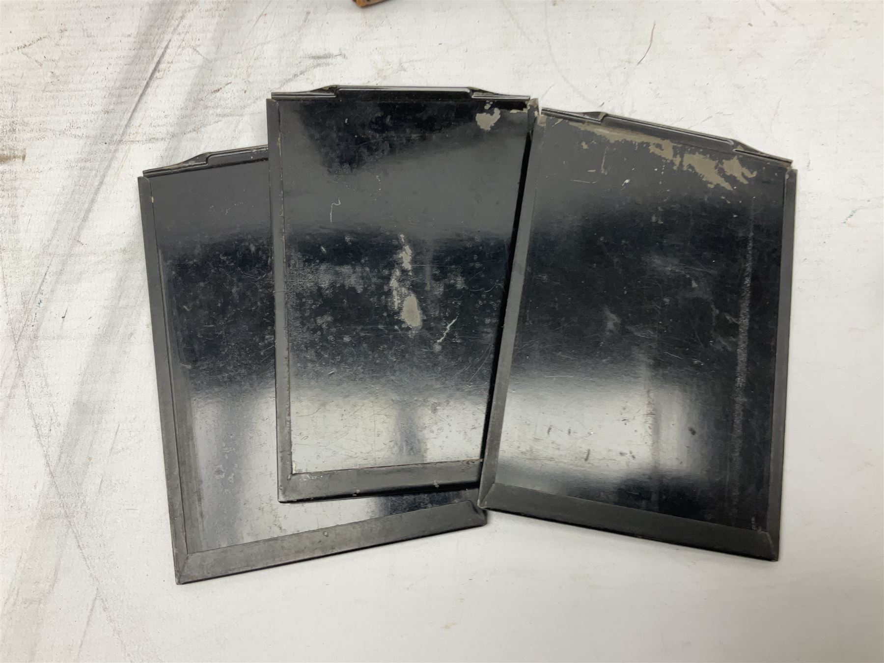 Miranda Sensorex camera body, Miranda Sensorex II camera body with 'Auto Miranda 1:1.8 f-59mm' lens, 'Auto Miranda 1:2.8 f-135mm' lens, 'Auto Miranda 1:3.5 f-200mm' lens, 'Auto Miranda 1:2.8 f-28mm' len, Agfa plate camera with 9cm x 12cm plates and other camera equipment including Miranda camera bag