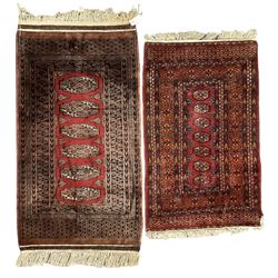 Persian Bokhara dark amber round rug, cr