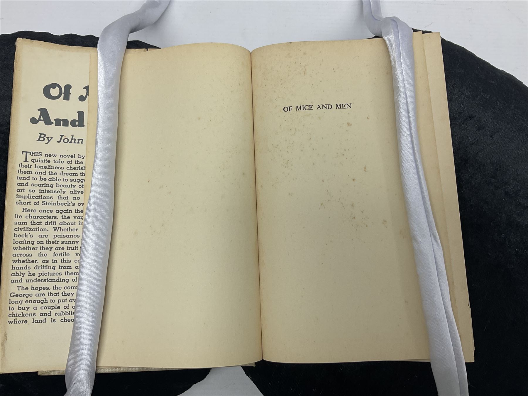 John Steinbeck; Of Mice and Men, first edition, second printing, New York: Covici Friede, 1937, 2nd printing with 'loosely' to page 9 and The Moon is Down, fist edition, Windmill Press, Surrey 1942
