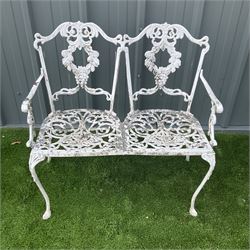 Victorian style cast alloy two seat garden bench - THIS LOT IS TO BE COLLECTED BY APPOINTMENT FROM DUGGLEBY STORAGE, GREAT HILL, EASTFIELD, SCARBOROUGH, YO11 3TX