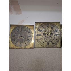 Approximately twenty-two longcase and wall clock dials, 18th century and later, included painted and brass examples