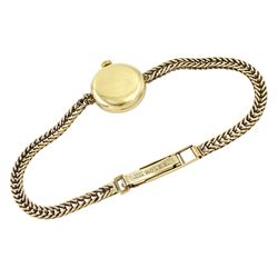 Tudor Royal ladies 9ct gold manual wind wristwatch, silvered dial with dagger and baton hour markers, on integral 9ct gold bracelet, Birmingham 1963