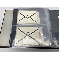 Postal history including air mail, telegrams, covers with 'Privy Purse Buckingham Palace' stamp, first day covers etc, housed in two ring binder folders