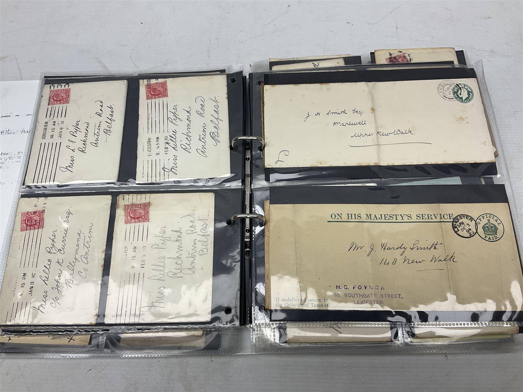 Queen Victoria and later Great British and World postal history, including postal stationary, mourning covers, QV Natal one penny stamps on cover, registered letters, postmark interest etc, housed in a ring binder folder