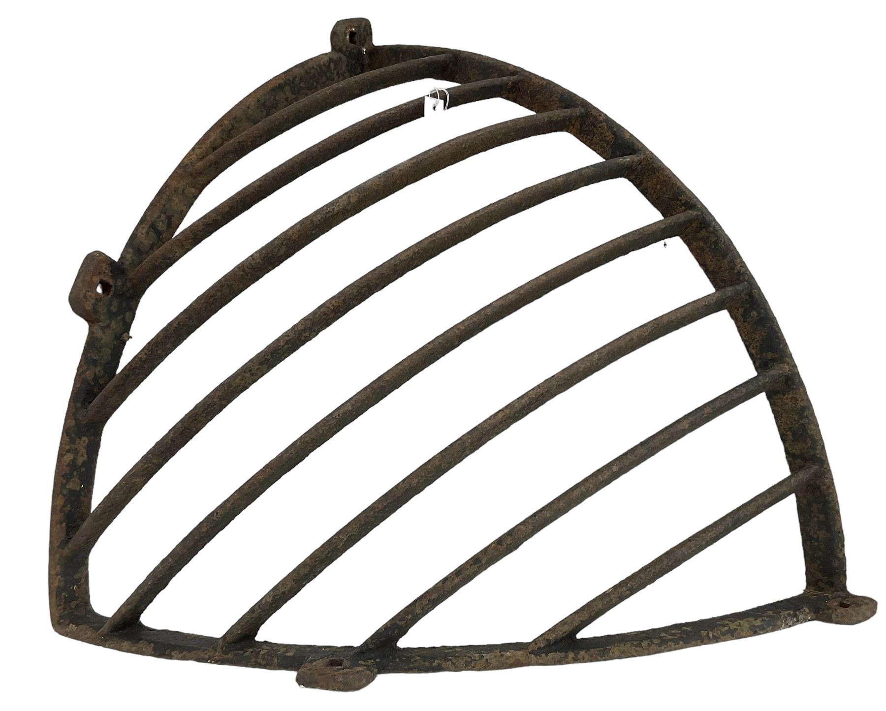19th century wrought metal corner hay basket 
