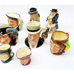  A limited edition Royal Doulton figurine, modelled as Sir Henry Doulton HN3891, no1154, with certificate, together with another Royal Doulton figurine Harmony HN4096, and a number of mostly Royal Doulton character jugs, including one modelled as Sir Henry Doulton D7057.   
