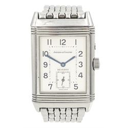 Jaeger-LeCoultre Reverso Duoface Night & Day gentleman's stainless steel manual wind wrist...