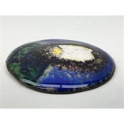 Henry George Murphy (1884-1939), four Arts & Crafts enamel panels, of shield form of circular and oval form, each decorated with a stylised portrait, largest example D5cm  