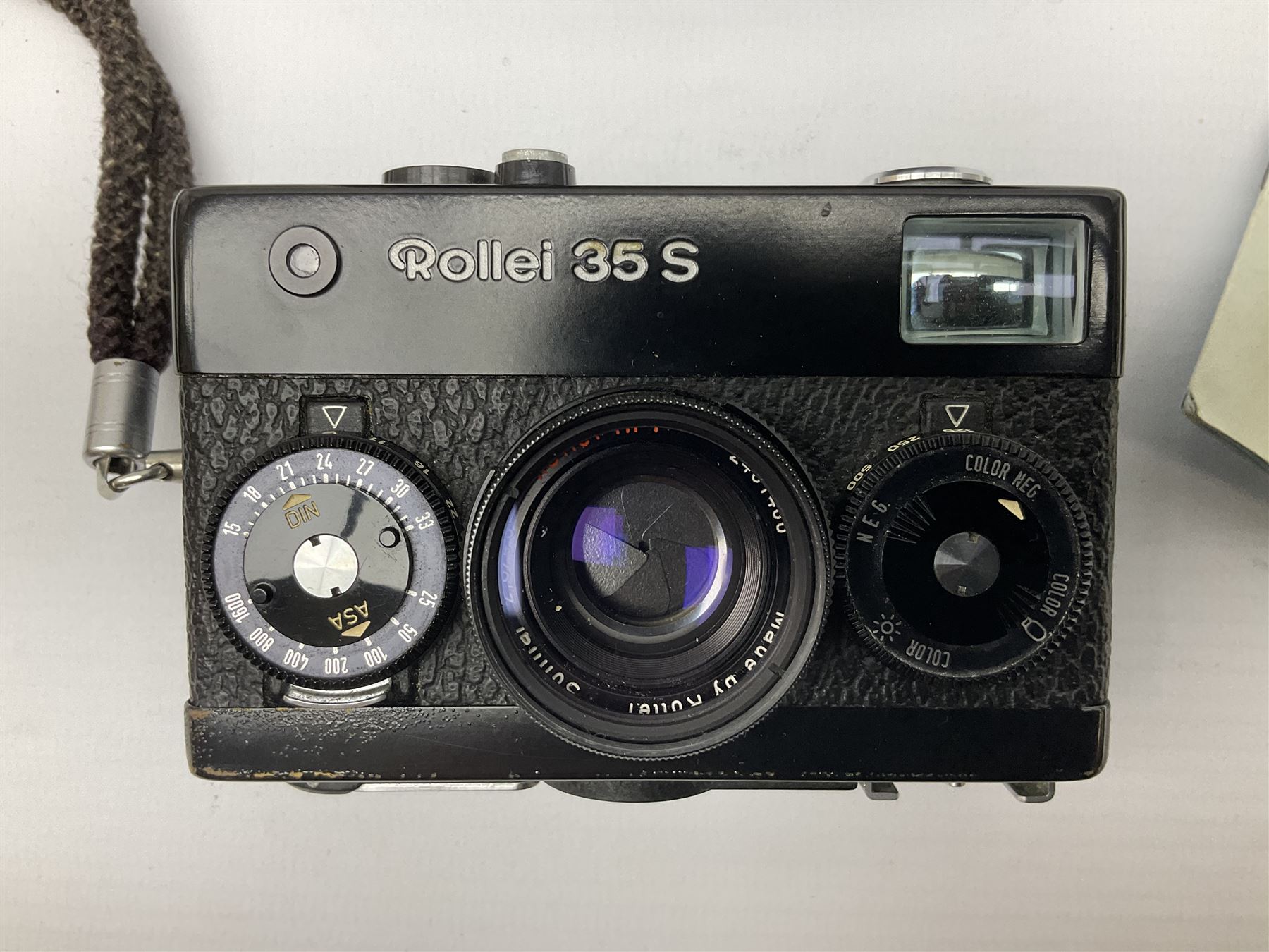 Rollei 35 S Compact Camera, black, with 'Rollei HFT 40mm f/2.8 Sonnar' lens, in leather case