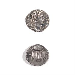 Roman Empire - Augustus (27 BC-AD 14): Silver Denarius coin, obverse laureate head of Augu...