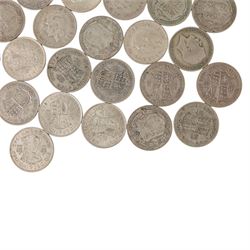 Approximately twenty-eight Great British pre-1947 silver half crown coins