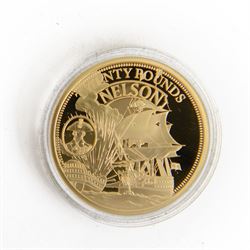 King Charles III Tristan da Cunha 2023 'Lord Nelson Tribute' gold proof twenty pounds coin, cased and boxed with certificate