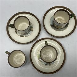 W.T. Copeland & Sons solely for Soane & Smith ltc,  four hunt scene coffee cans and three saucers Rd 691240