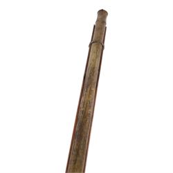  Indian matchlock jezail from the Royal Jaigarh Fort, Jaipur, the plain 51 inch barrel with flared muzzle, stamped to breech 'JPR/EXR/2/7333' on a full wooden stock, overall length 180cm, together with certificate of authenticity on Rajmahal Palace Office headed paper, dated 11th March 1978