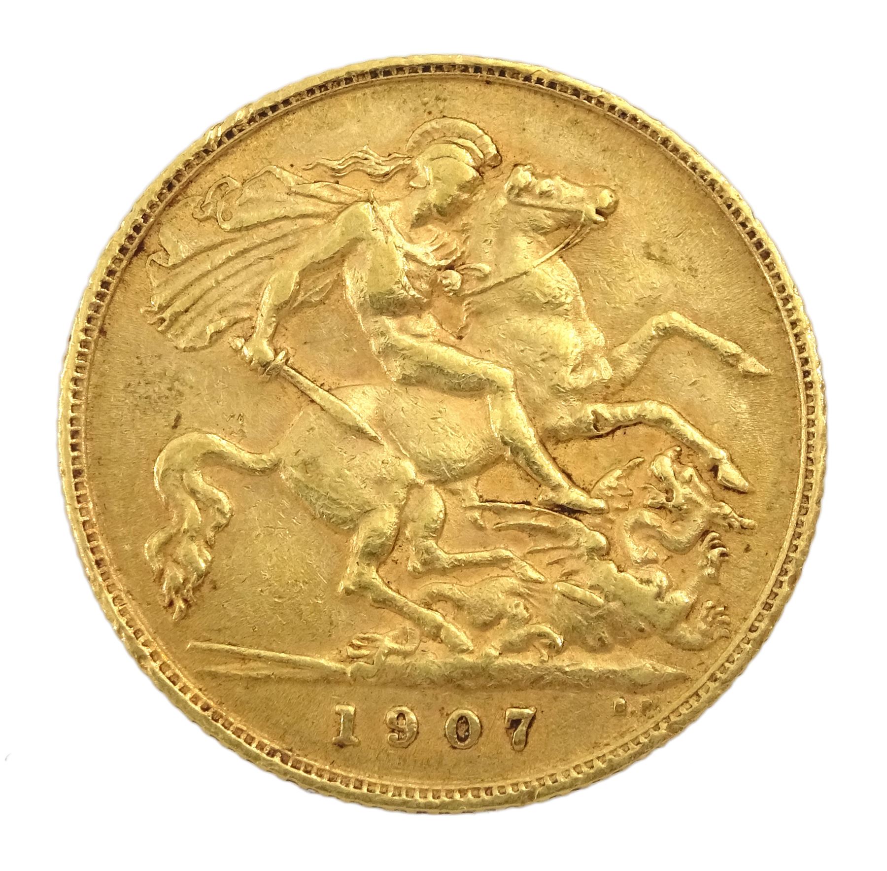 King Edward VII 1907 gold half sovereign coin