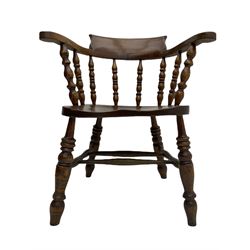 Victorian turned elm Captains chair