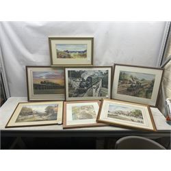 Emma Ball (British Contemporary) limited edition print together with a selection of other prints variously signed, with railway interest etc in one box (13)